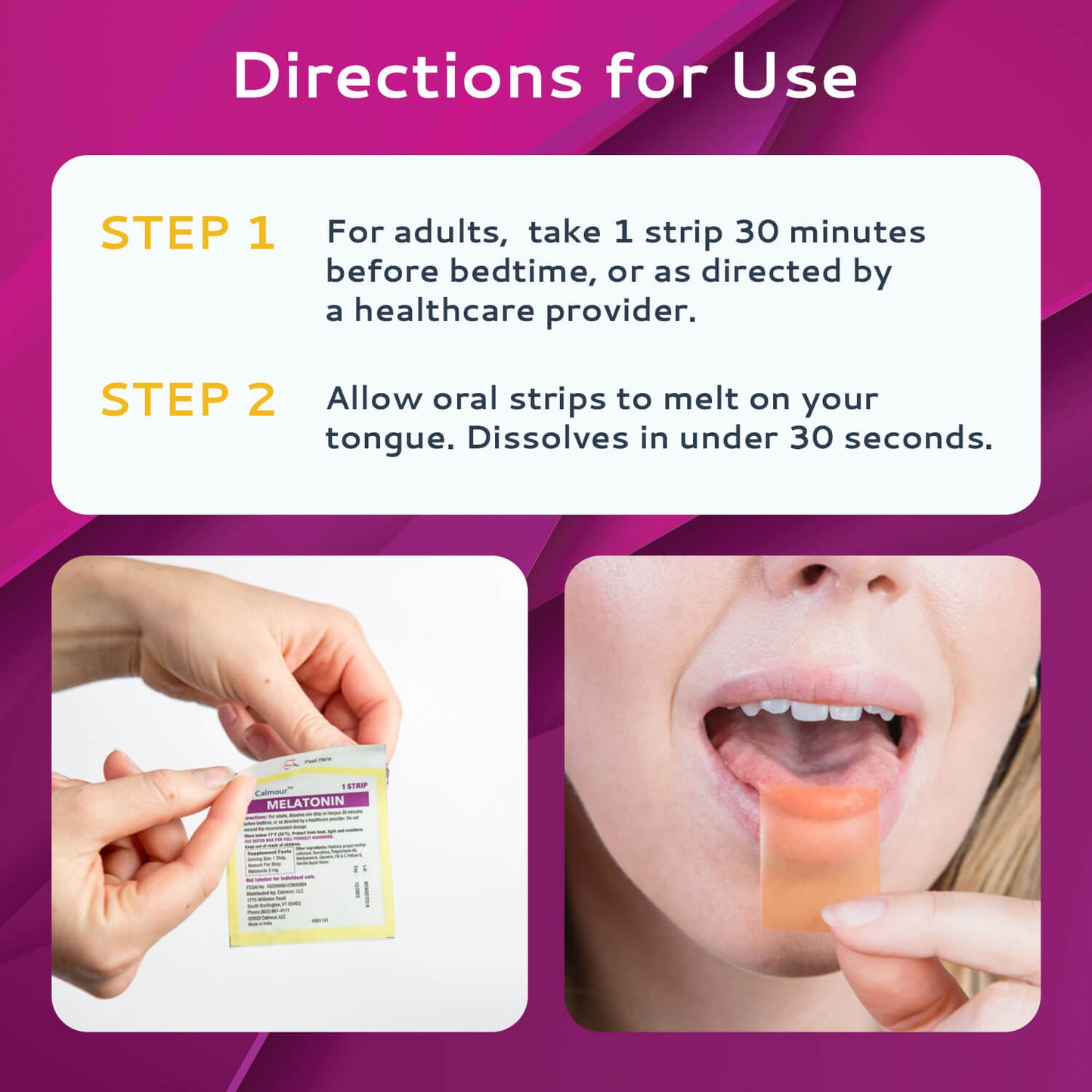 Calmour Sleep Support Melatonin Strips