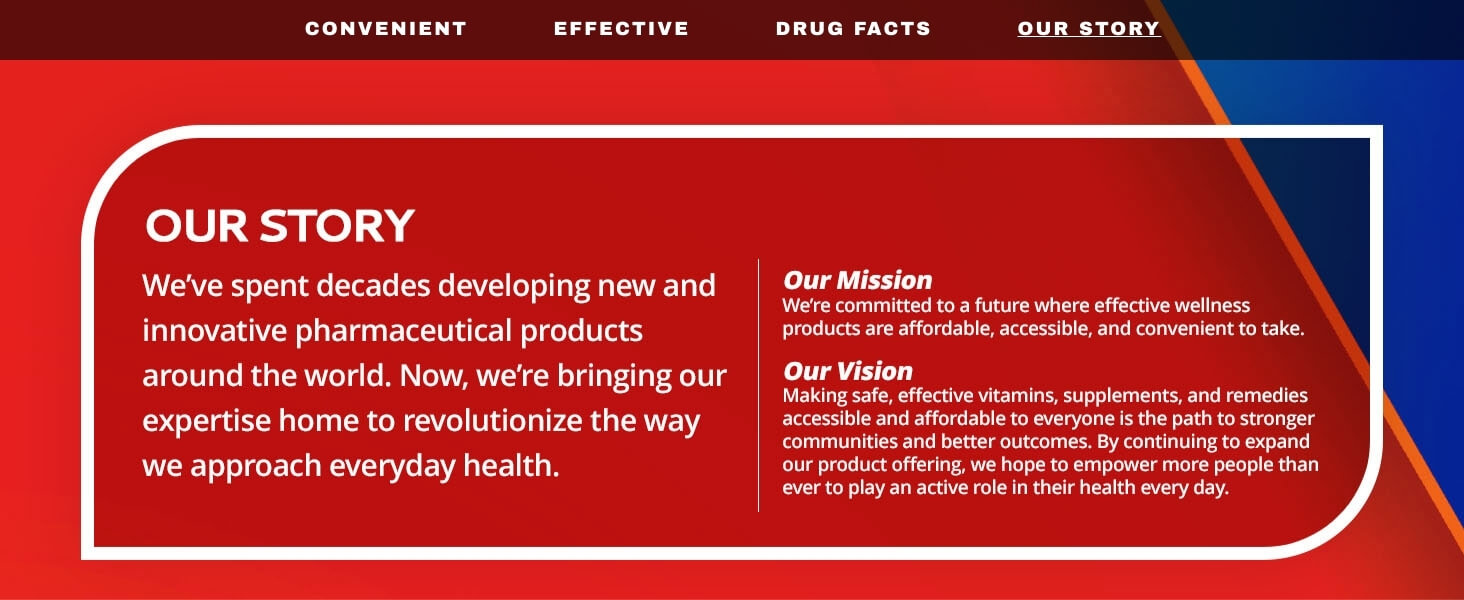 Text describing Calmour's mission and vision to provide affordable, innovative pharmaceutical products