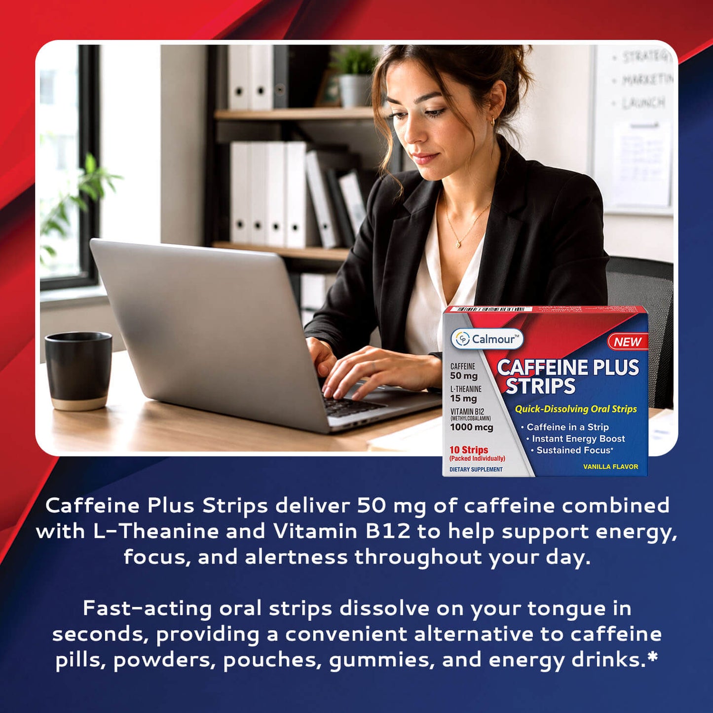 Calmour Caffeine Plus Strips
