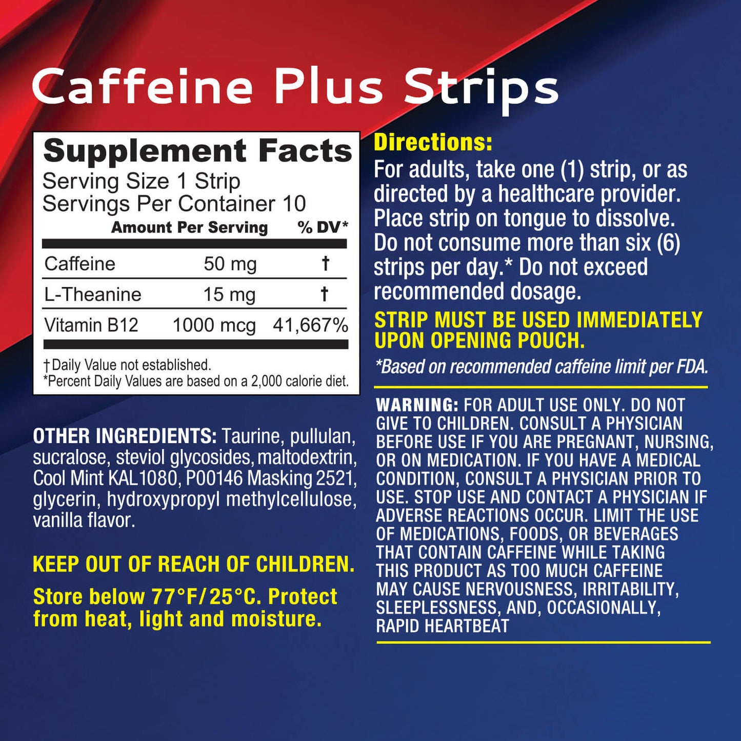Calmour Caffeine Plus Strips