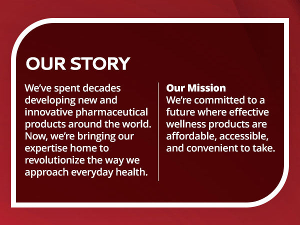 Brand overview section detailing the Calmour mission and vision for affordable and accessible pharmaceutical expertise