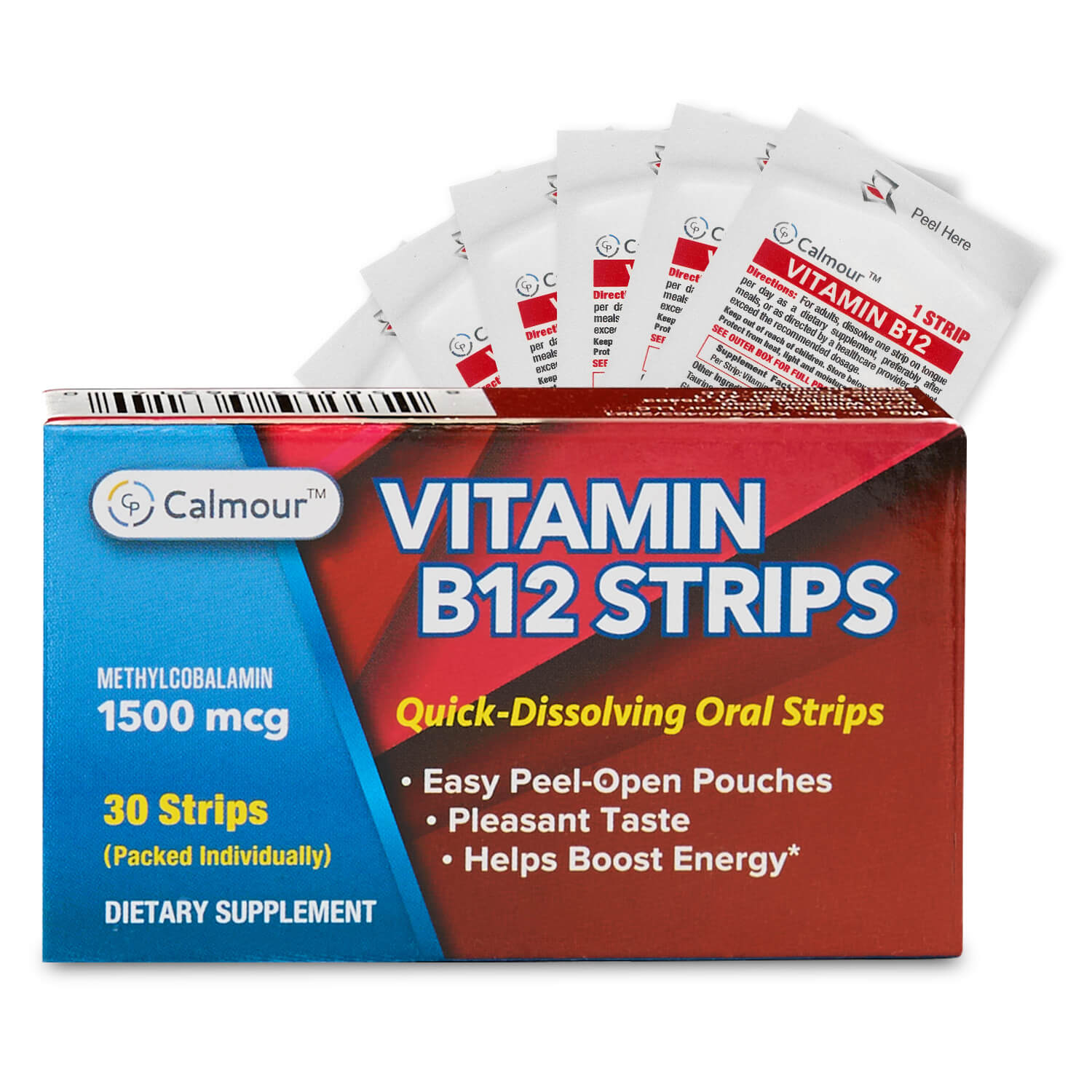 Calmour Vitamin B12 Strips 30 Strips (Most Popular)